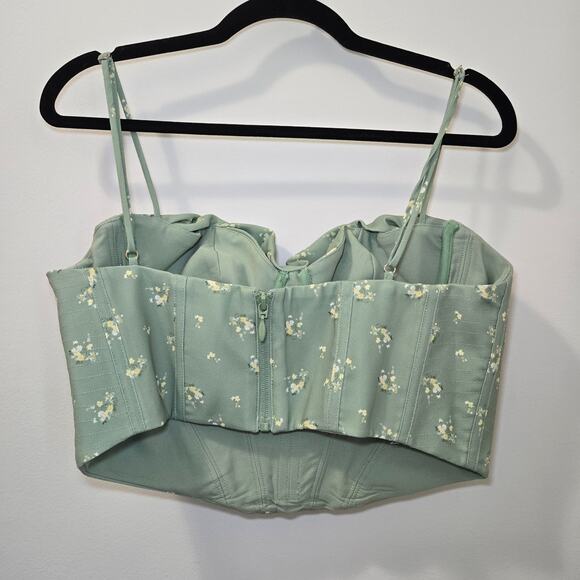 House of CB Bea Olive Floral Draped Corset Size Large+ Plus Cup - Picture 4 of 9